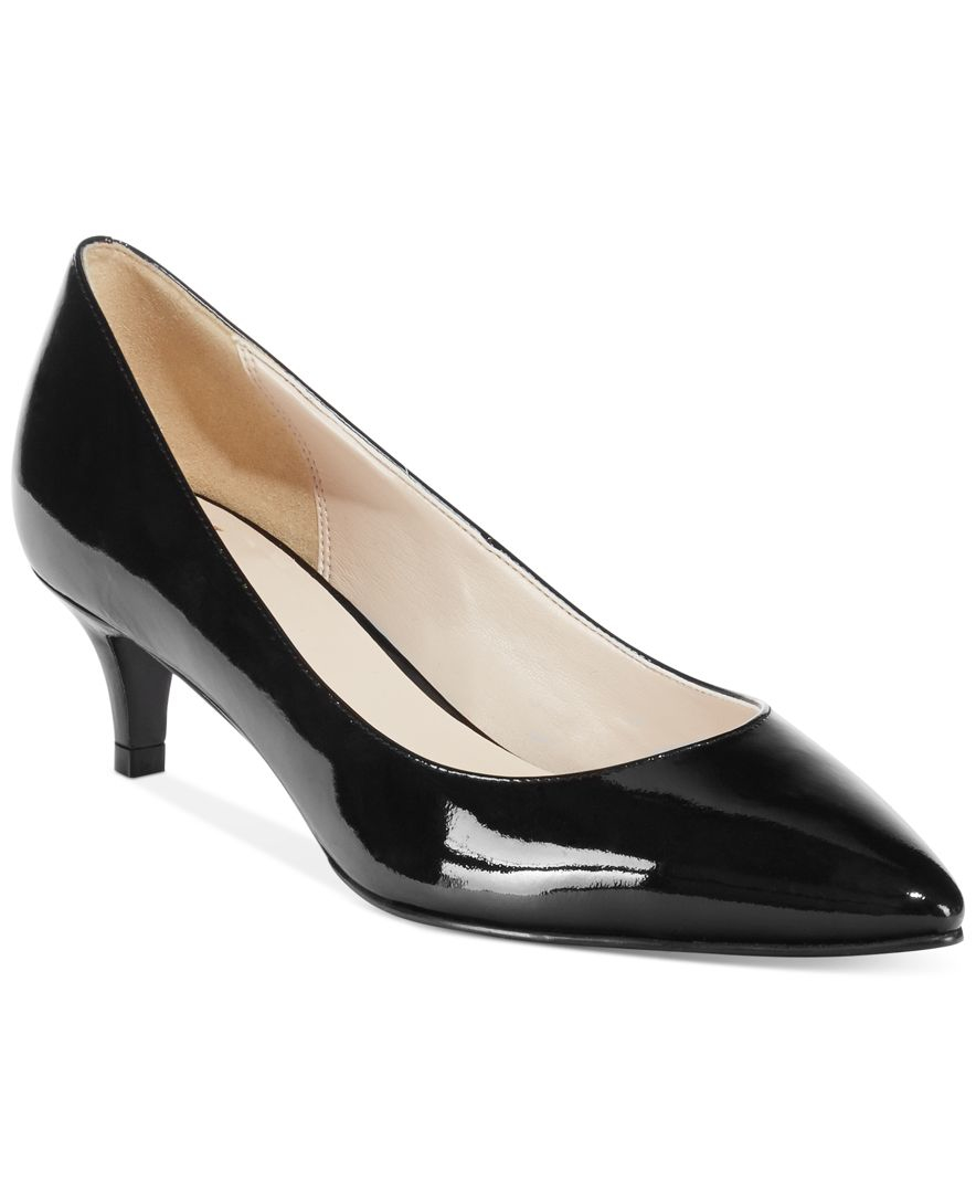 Cole Haan Leather Juliana Kitten Heel Pumps in Black Patent (Black) - Lyst
